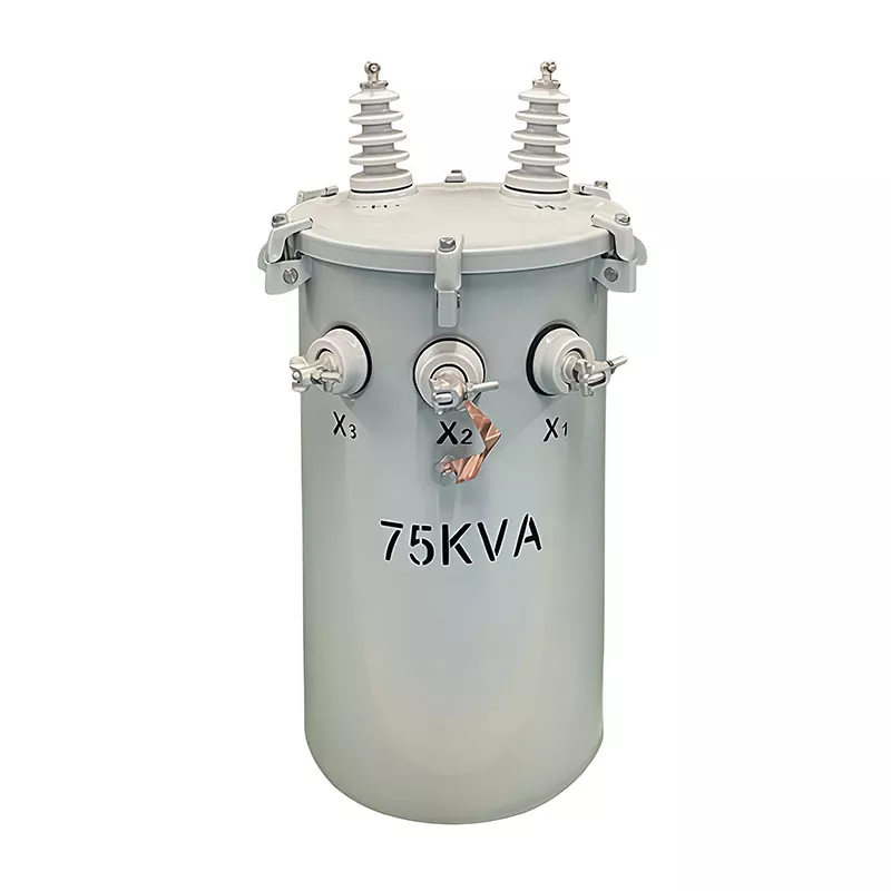 75KVA ant stulpo montuojamas transformatorius